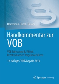 Enlarge image Cover: Handkommentar zur VOB - Springer Vieweg