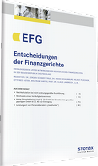 Enlarge image Cover: EFG - Entscheidungen der Finanzgerichte - Stollfuß