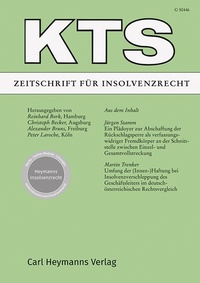Abbildung von: KTS Zeitschrift für Insolvenzrecht - Carl Heymanns Verlag
