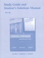 Cover: Study Guide and Student's Solutions Manual Statistics for Managers Using Microsoft Excel - Pearson
