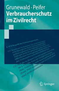 Abbildung von: Verbraucherschutz im Zivilrecht - Springer