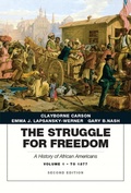 Cover: Struggle for Freedom: A History of African Americans, The, Volume 1 to 1877A History of African Americans - Pearson