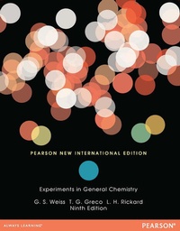Enlarge image Cover: Experiments in General Chemistry - Pearson Education Limited
