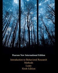Enlarge image Cover: Introduction to Behavioral Research Methods - Pearson Education Limited