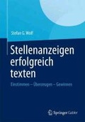 Cover: Stellenanzeigen erfolgreich texten - Springer Gabler