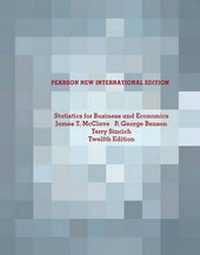 Enlarge image Cover: Statistics for Business and Economics Pearson New International Edition, plus MyStatLab without eText - Pearson Education Limited