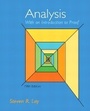 Cover: Analysis with an Introduction to Proof - Pearson