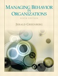 Cover: Managing Behavior in Organizations - Pearson