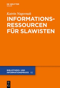 Abbildung von: Informationsressourcen für Slawisten - De Gruyter Saur