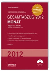Abbildung von: Tabelle, Gesamtabzug 2012 Monat - Stollfuß