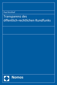 Enlarge image Cover: Transparenz des öffentlich-rechtlichen Rundfunks - Nomos