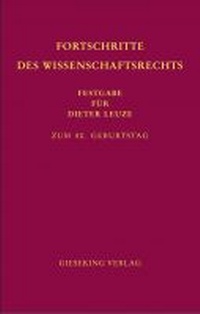Abbildung von: Fortschritte des Wissenschaftsrechts - Gieseking