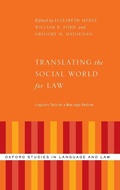 Cover: Translating the Social World for Law - Oxford University Press Inc