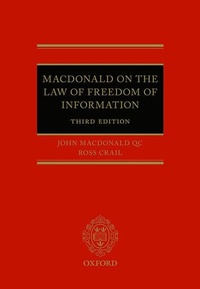 Abbildung von: Macdonald on the Law of Freedom of Information - Oxford University Press