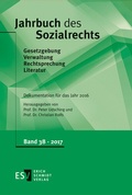Cover: Jahrbuch des Sozialrechts Dokumentation f&uuml;r das Jahr 2016 - Erich Schmidt Verlag