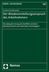 Abbildung von: Der Wiedereinstellungsanspruch des Arbeitnehmers - Nomos