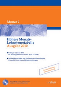 Abbildung von: Höhere Monats-Lohnsteuertabelle 2010 - Rehm