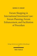 Cover: Forum Shopping in International Investment Law - Mohr Siebeck