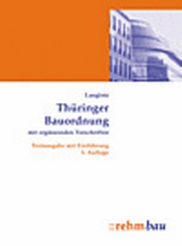 Abbildung von: Thüringer Bauordnung - Rehm