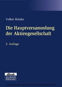 Abbildung von: Die Hauptversammlung der Aktiengesellschaft - Schäffer-Poeschel