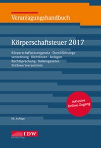 Abbildung von: Veranlagungshandbuch Körperschaftsteuer 2017: KSt 2017 - IDW