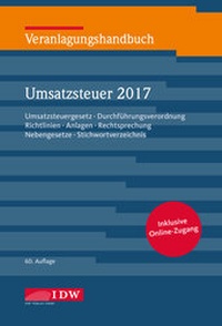 Abbildung von: Veranlagungshandbuch Umsatzsteuer 2017: USt 2017 - IDW