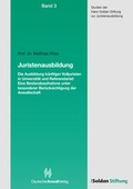 Cover: Juristenausbildung - Deutscher Anwaltverlag