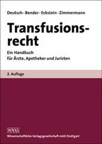 Abbildung von: Transfusionsrecht - Wissenschaftliche Verlagsgesellschaft