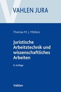 Cover: Juristische Arbeitstechnik und wissenschaftliches Arbeiten - Vahlen