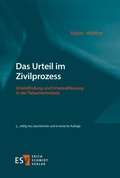 Cover: Das Urteil im Zivilprozess - Erich Schmidt Verlag