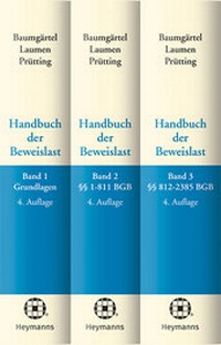Abbildung von: Handbuch der Beweislast (Bundle Bände 1-3) - Carl Heymanns Verlag