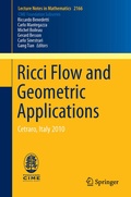 Cover: Ricci Flow and Geometric Applications - Springer