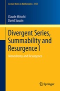 Cover: Divergent Series, Summability and Resurgence I - Springer