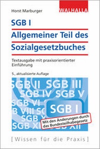 Abbildung von: SGB I - Allgemeiner Teil des Sozialgesetzbuches - Walhalla
