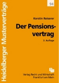 Abbildung von: Der Pensionsvertrag - Fachmedien Recht und Wirtschaft