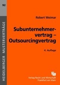 Cover: Subunternehmervertrag - Outsourcingvertrag - Fachmedien Recht und Wirtschaft
