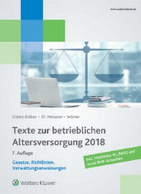 Abbildung von: Texte zur betrieblichen Altersversorgung 2018 - ZAP