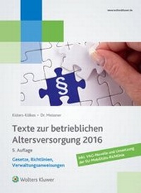 Abbildung von: Texte zur Betrieblichen Altersversorgung - Wolters Kluwer Deutschland