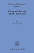 Cover: Auftrag und Kontrolle im Drei-Stufen-Test - Duncker & Humblot