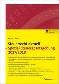 Abbildung von: Steuerrecht aktuell Spezial Steuergesetzgebung 2017/2018 - NWB