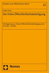 Abbildung von: Die frühe Öffentlichkeitsbeteiligung - Nomos