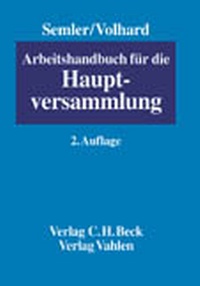 Abbildung von: Arbeitshandbuch für die Hauptversammlung - Vahlen