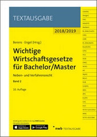 Abbildung von: Wichtige Wirtschaftsgesetze für Bachelor/Master, Band 2 - NWB