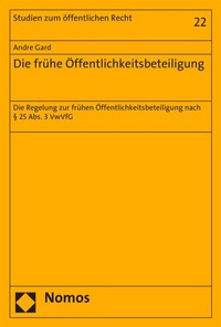 Abbildung von: Die frühe Öffentlichkeitsbeteiligung - Nomos