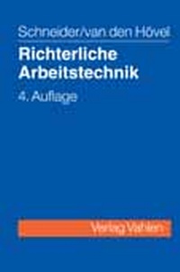 Abbildung von: Richterliche Arbeitstechnik - Vahlen