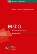 Cover: MsbG - Erich Schmidt Verlag