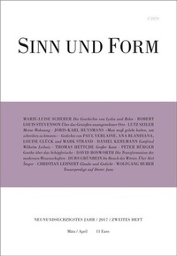 Enlarge image Cover: Sinn und Form 2/2017 - SINN und FORM