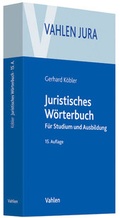 Cover: Juristisches W&ouml;rterbuch - Vahlen