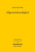 Abbildung von: Allgemeinkundigkeit - Mohr Siebeck