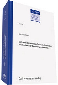 Abbildung von: Güterstandsklauseln in Gesellschaftsverträgen von Freiberufler-Personengesellschaften - Carl Heymanns Verlag